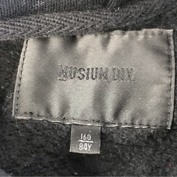 Musium Div black unisex scull wolf graphic hoodie size approx XS - Picture 6 of 14